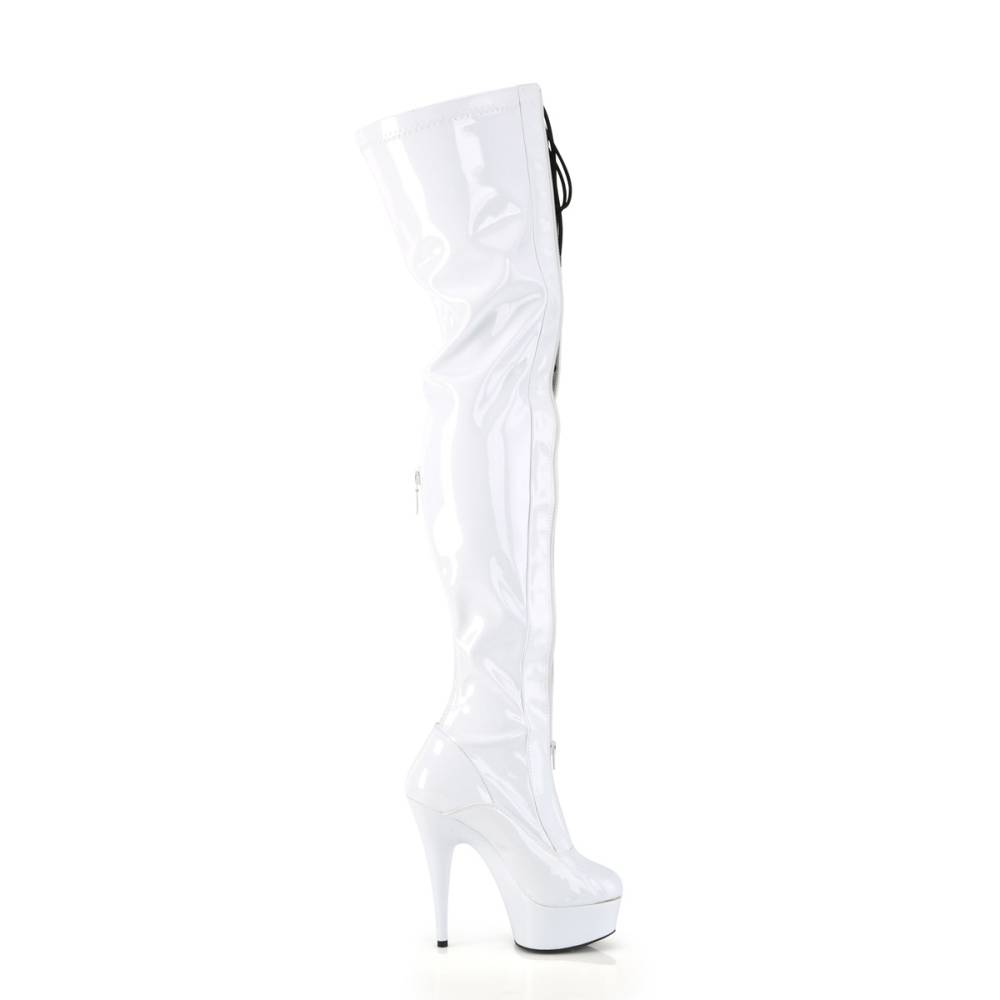 Pleaser - DELIGHT3027 Plateau overknee Laarzen - Wit Product image